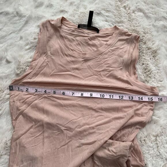 BCBG Sleeveless Flowy Tank Top Asymmetrical Hem Ballet Core Blush Baby Pink XS - Picture 8 of 8